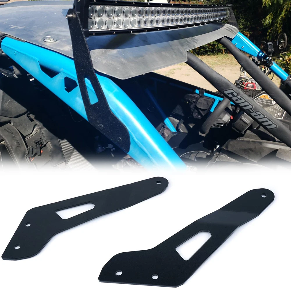 

New Black 50" Upper LED Light Bar Mounting Brackets 2 Pcs for 2017 2018 2019 2020 2021 Can-Am Maverick X3 Models