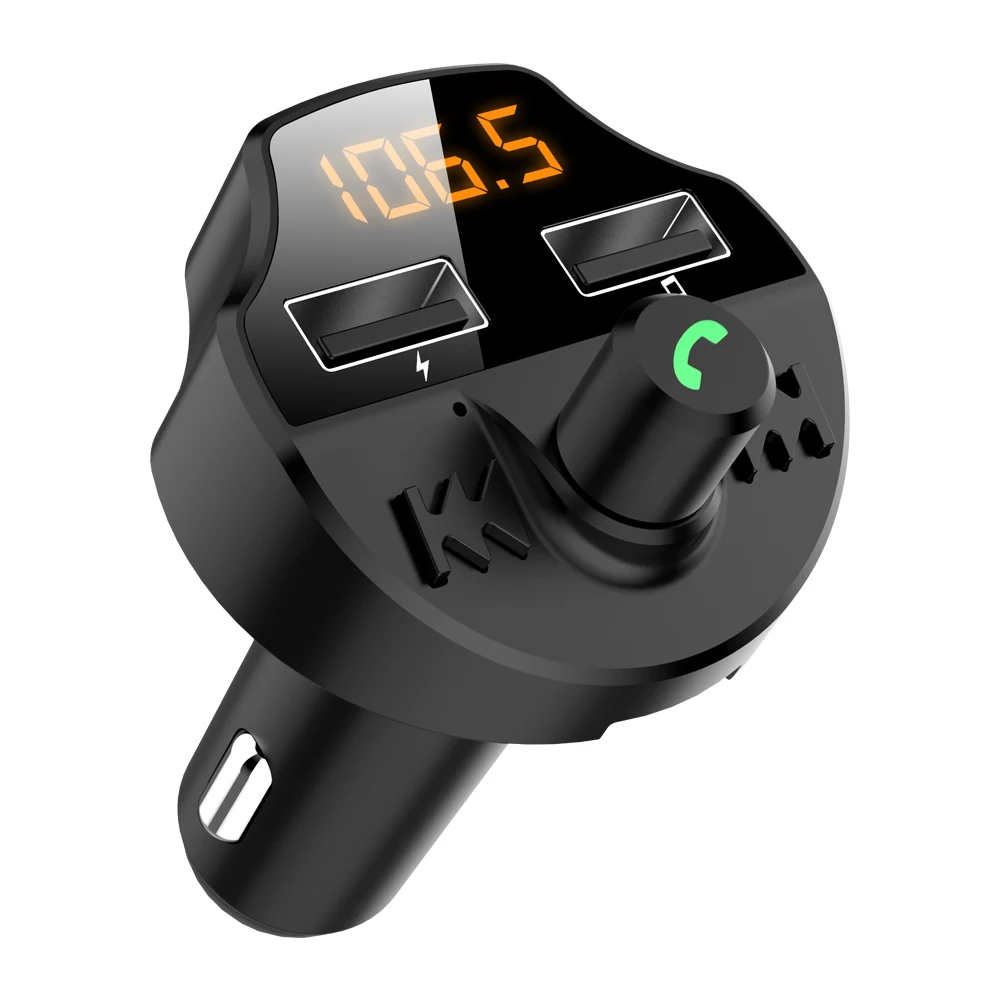 4.6A Bluetooth V5.0 4.6A Bluetooth 5,0 fm-передатчик, автомобильный комплект громкой связи, двойное USB зарядное устройство, беспроводной аудио приемник, TF карта, музыкальный плеер для автомобиля, радио - Название цвета: 4.6A Bluetooth V5.0