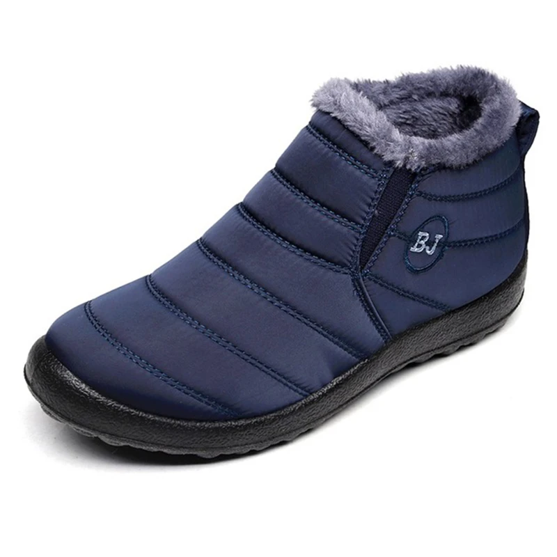 Г. Зимняя мужская теплая хлопковая обувь мужская водонепроницаемая хлопковая обувь с мягкой подошвой женские зимние ботинки ручной работы из двух хлопковых материалов, Размеры 35-47