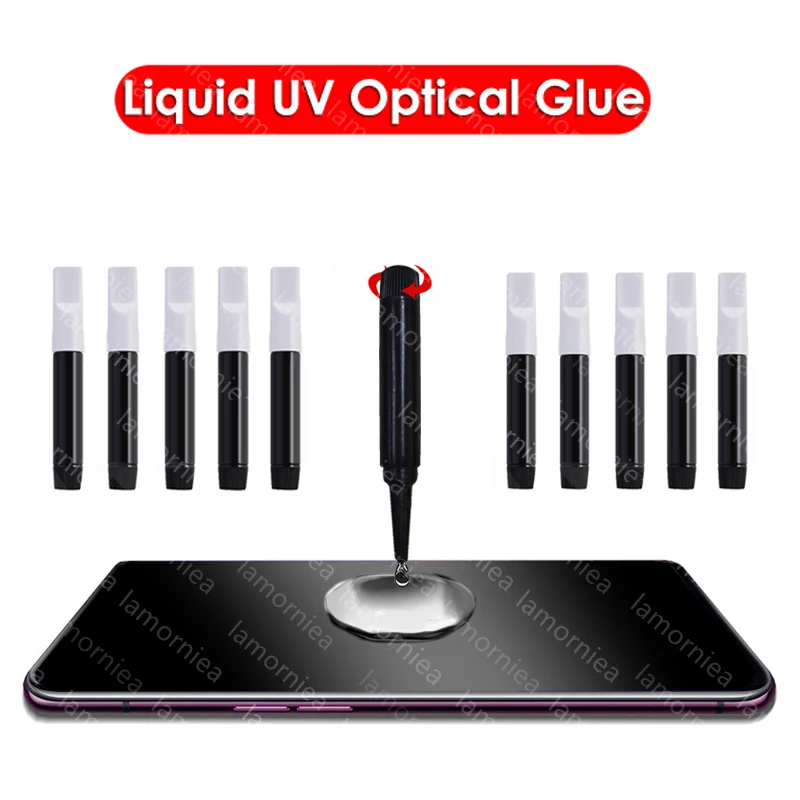 100PCS UV Liquid Glue for Samsung S20 S11 S10 S8 S9 Plus Note 8 9 Glass Screen Protector For huawei p30 p20 mate 20 30 pro lite | Мобильные