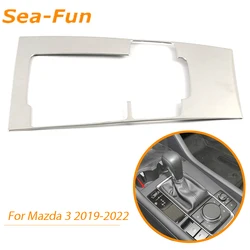 Cadre de panneau de changement de vitesse pour Mazda 3 2019 2020 2021 2022, Console centrale de voiture, accessoires d'intérieur chromés 