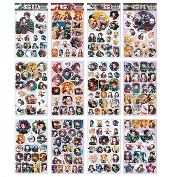 

12page/set Anime Demon Slayer Kimetsu No Yaiba Sticker Waterproof PVC Skateboard Luggage Motorcycle Guitar Kid Boy Vsco Sticker