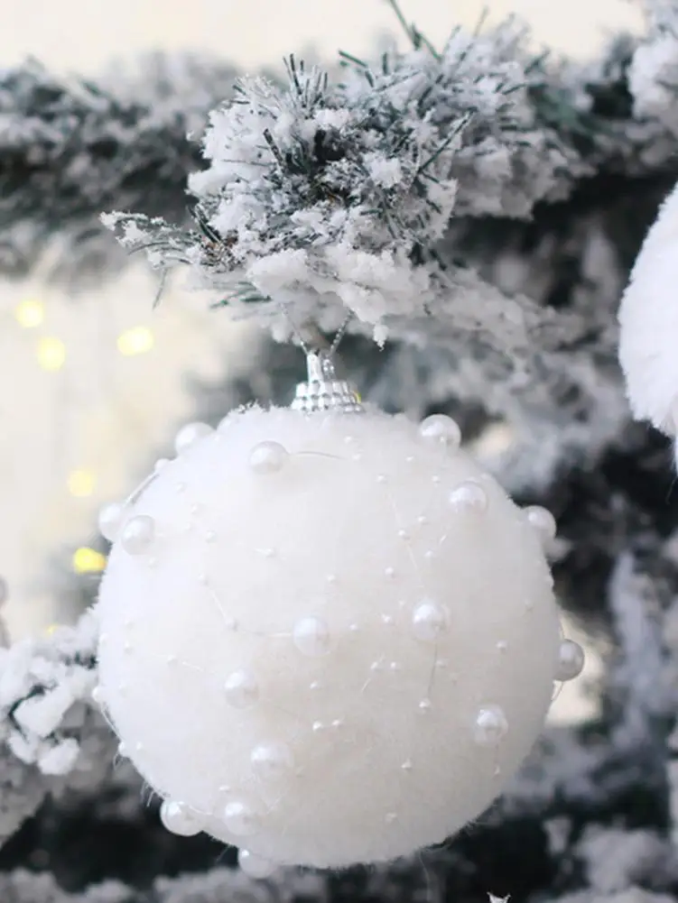 1 шт. Флокирование дрель пенный шарик «Рождество» Рождественская елка украшения висячий шар кулон рождественские украшения для дома