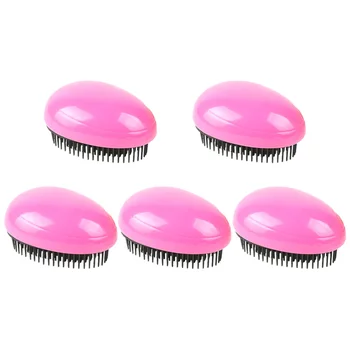 

5Pcs Mini Hair Brush Egg Round Shape Hairbrush Hair Styling Hairdressing Comb for Traveling (Mixed Color)