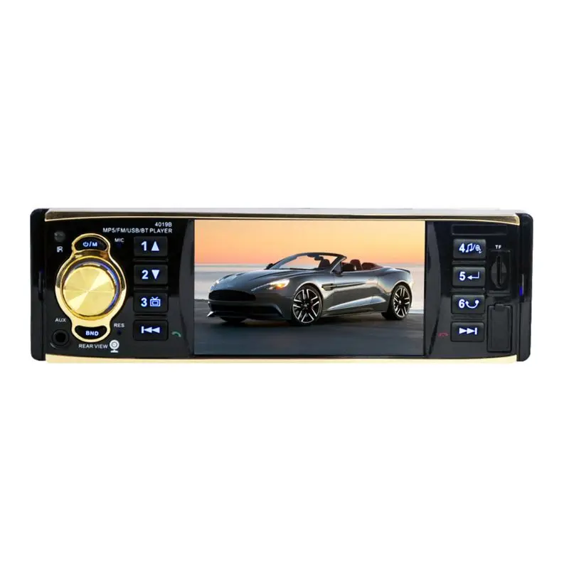 4,1 дюймов 4019B Автомагнитола MP5 плеер 1 Din HD 800*480 Bluetooth FM/AUX/USB/TF автомобильный стерео плеер Поддержка камеры заднего вида