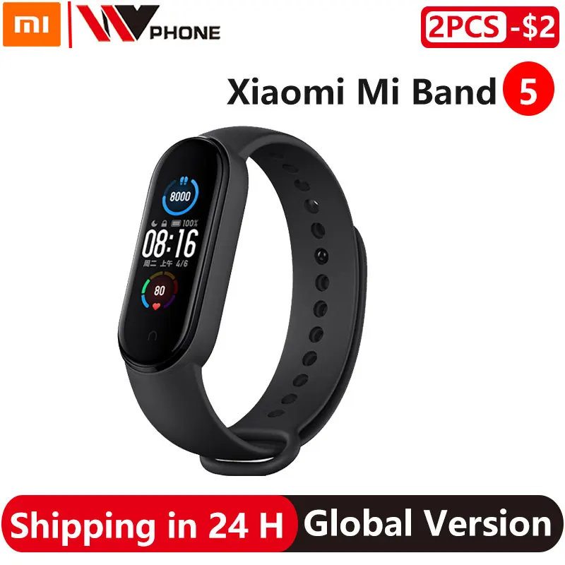 Global Version Xiaomi Mi Band 5 no nfc Screen Smart Band Bluetooth Sport Fitness Traker Fitness Traker Smartband