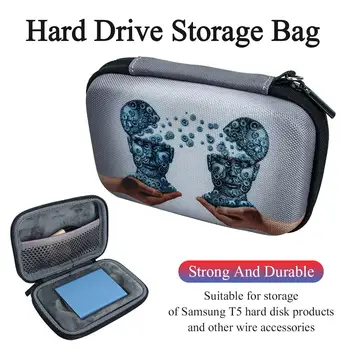 

Carrying Case For T5 Shockproof Storage Box EVA + Fleece Lining Shock And Falling Resistance Hard Drive Accessory For Samsung T5