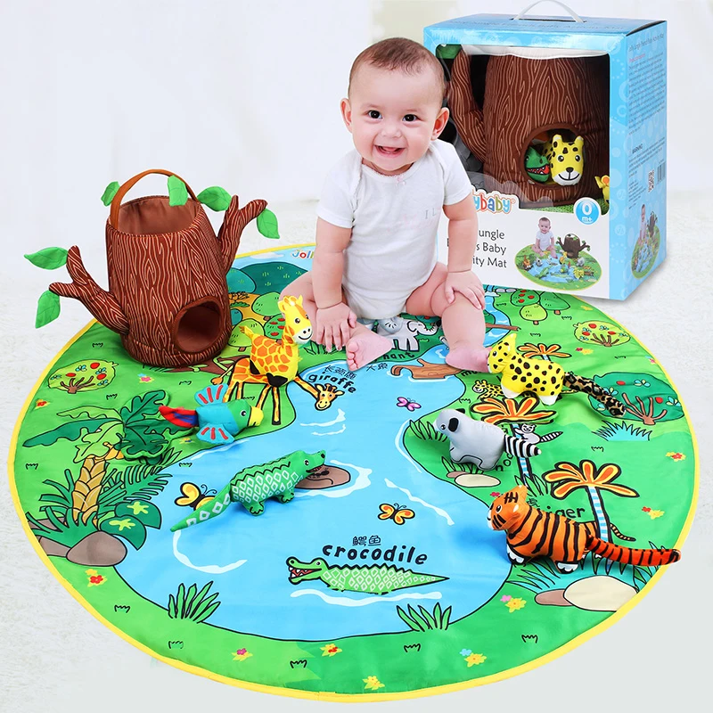 Игровой коврик для малышей и Jollybaby 8 звуков игрушечные животные в джунглях |