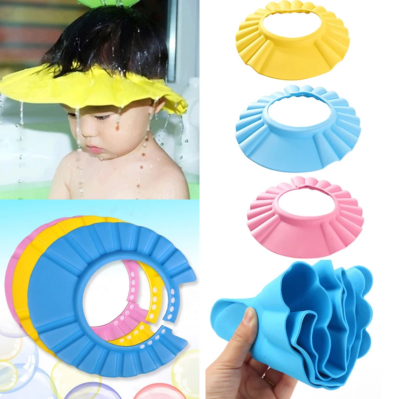 

2019 Soft Adjustable Baby Shower Adjustable Cap Children Shampoo Bath Wash Hair Shield Hat Bathing Waterproof