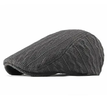 

Autumn and winter hat men's beret youth middle-aged elderly elderly cap knitted hat warm twist wool hat women