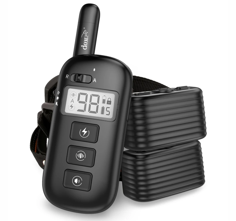 Collar de adiestramiento eléctrico para perros, collarín antiladridos recargable, descarga eléctrica de 600M, resistente al agua, con mando a distancia