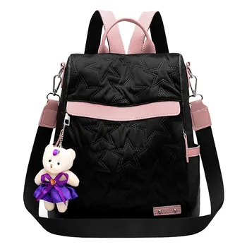 

Backpack Fashion Women Shoulder Bag Zipper School Bags For Teenage Girl Leather Star School Backpack Laptop Bags Casual #LR2