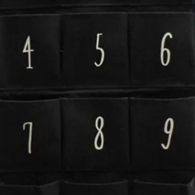 Черная 12 карманная настенная подвесная сумка для хранения, сумка для хранения игрушек, декоративная тканевая джинсовая Лунная подвесная дверная сумка для спальни, косметика для дома