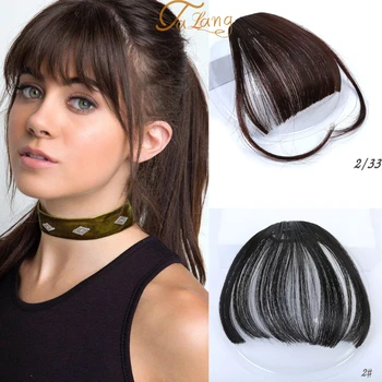 

TALANG portable straight hair clip synthetic bangs wig extension synthetic black wig