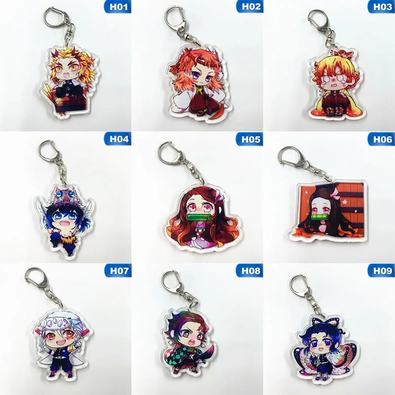 Аниме демон убийца: Kimetsu no Yaiba акриловый брелок для ключей Косплей Аниме Подарки