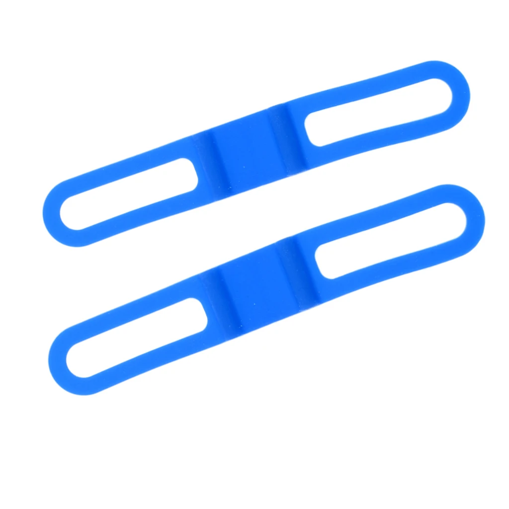 2x Bike Silicone Bands Bicycle Flashlight Straps Tie Holder Blue High Elastic