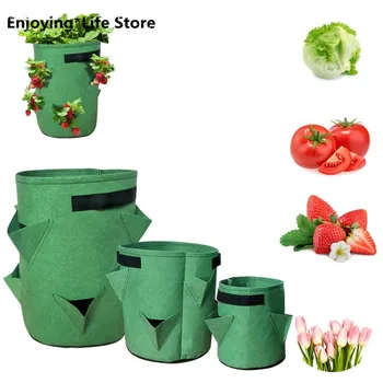 

3 Colors Potato Strawberry Planter Bags for Growing Potatoes Home Vertical Garden Hanging Thicken Vegetable Planting Grow Bag