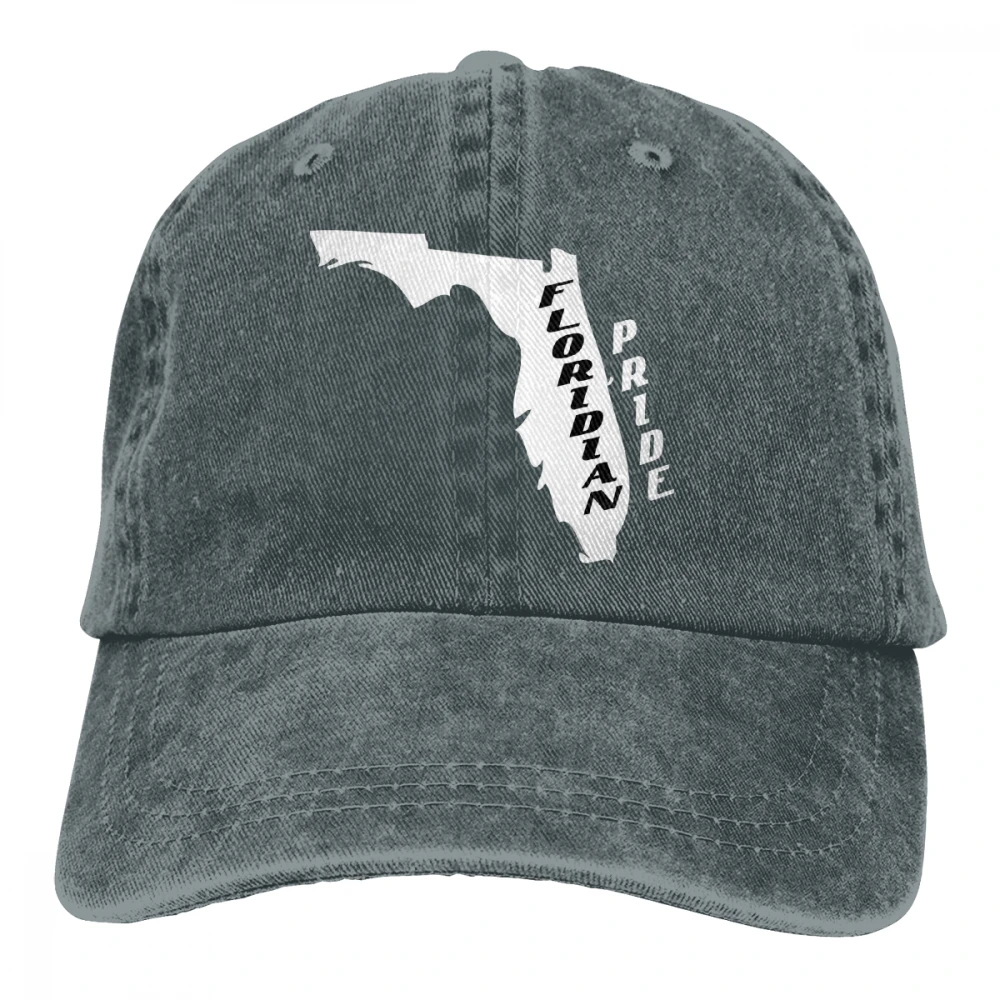 Floridian Pride Casquette черные унисекс Мужские Женские джинсовые бейсболка с ремешком кепки регулируемые Гольф папа шляпа
