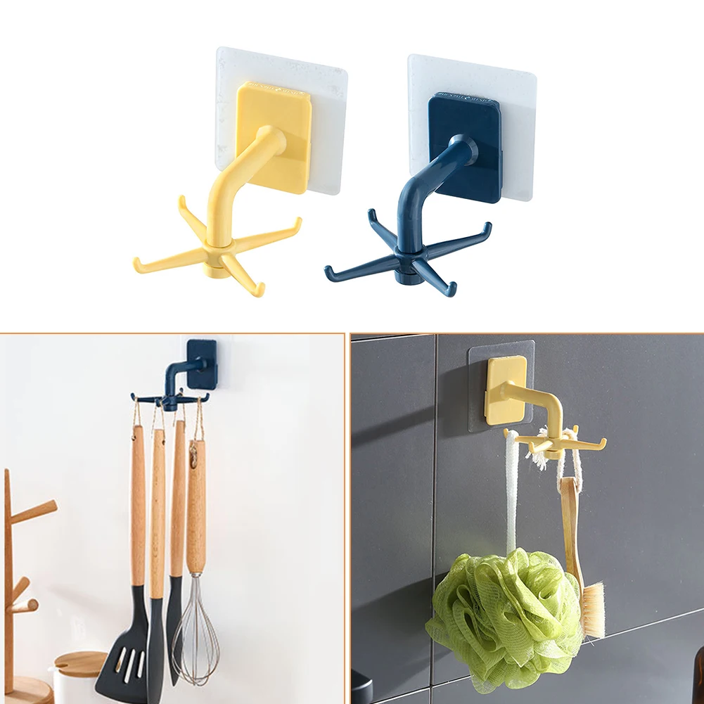 

Rotatable Creative Kitchen Multifunctional Spin Wall Hanging Hooks Easy Install Modern Traceless Door Back Hanger Home Decor