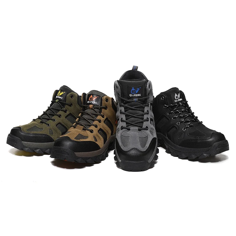 Large Size Outdoor Ankle Boots Men Snow Boots Fashion Lace Up Casual Sneakers Leather Winter Cowboy Footwear Hiking Shoes Spring