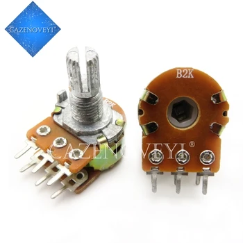

2pcs/lot B1K B2K B5K B10K B20K B50K B100K B500K B1M 6Pin Shaft WH148 Potentiometer 1K 2K 5K 10K 20K 50K 100K 500K 1M