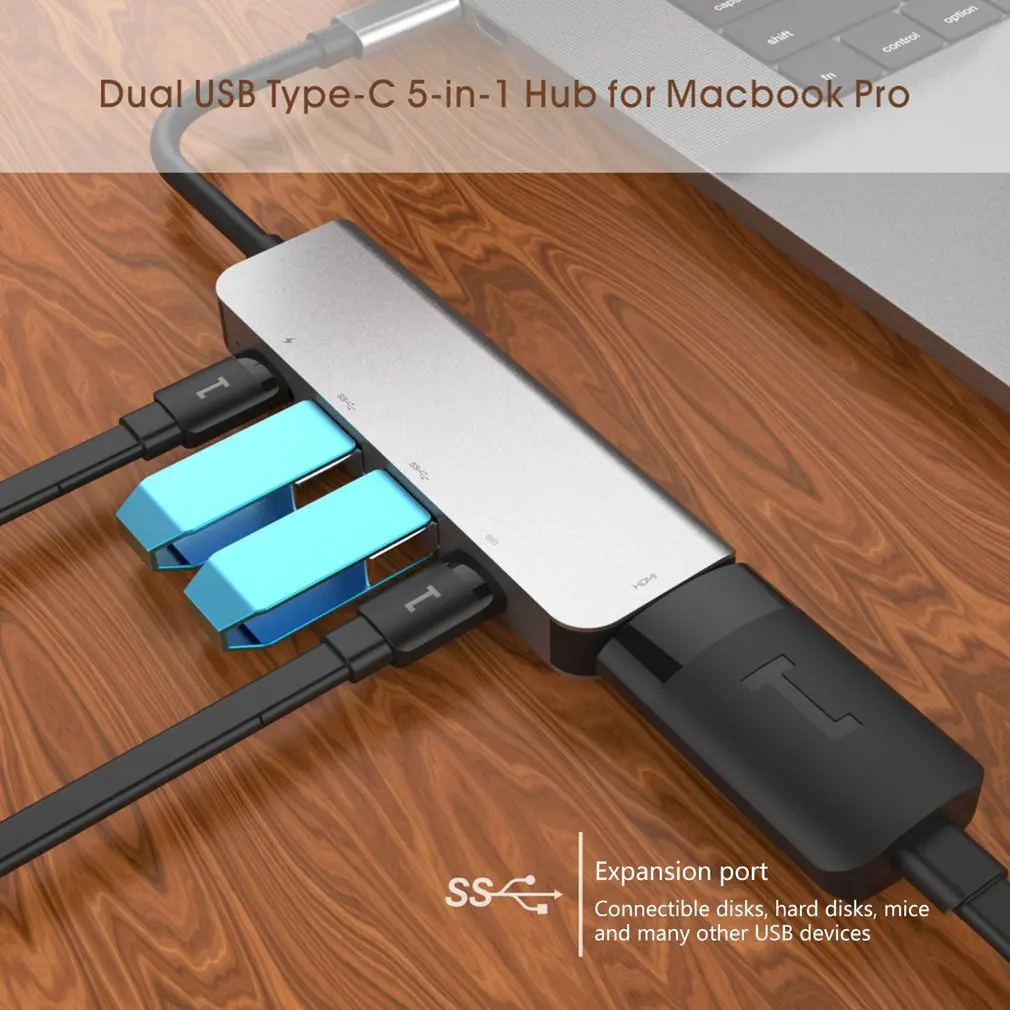 5 в 1 концентратор Tpye-C к Micro USB 3,0 2,0 HDMI 5in1-3type-c концентратор к HDMI+ usb+ PD концентратор для MacBook Pro для samsung