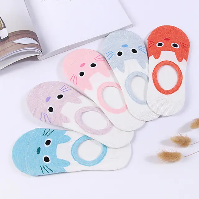 27 Style 10 Piece=5 Pairs/Lot Cute Harajuku Animal Women Socks Set Funny Spring Cat Dog Rabbit Panda Low Cut Short Sock Happy 25