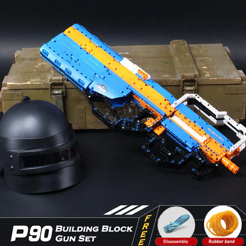 

581PCS DIY Building Blocks Gun set Toys P90 Submachine Parent Interactive Playset Kit Compatible all Major Brands Gift for Boy