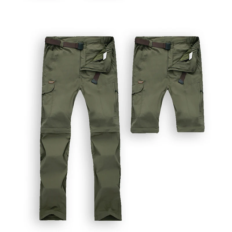 Women Quick-Drying Pants Spring And Summer Outdoor Sports Travel Hiking Men Trousers Removable Breathable Shorts Large Size 6XL | Спорт и