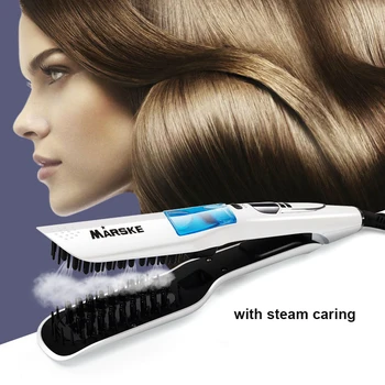 

Hair straightener brush Ceramic hair straightener steam flat iron Anion steam spray straight hair comb