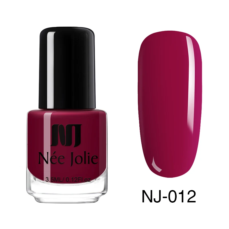 NEE JOLIE 3,5 мл сплошной Цвет гель розовый красный серия лак для ногтей лак для дизайна ногтей длительный чистый праймер Vernish для маникюра - Цвет: 12