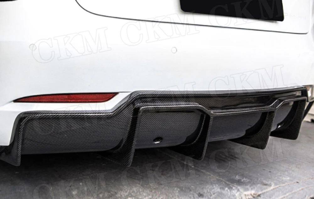 Задний диффузор для губ из сухого углеродного волокна для Tesla модель 3 FRP плавники в стиле акулы, накладка на бампер автомобиля