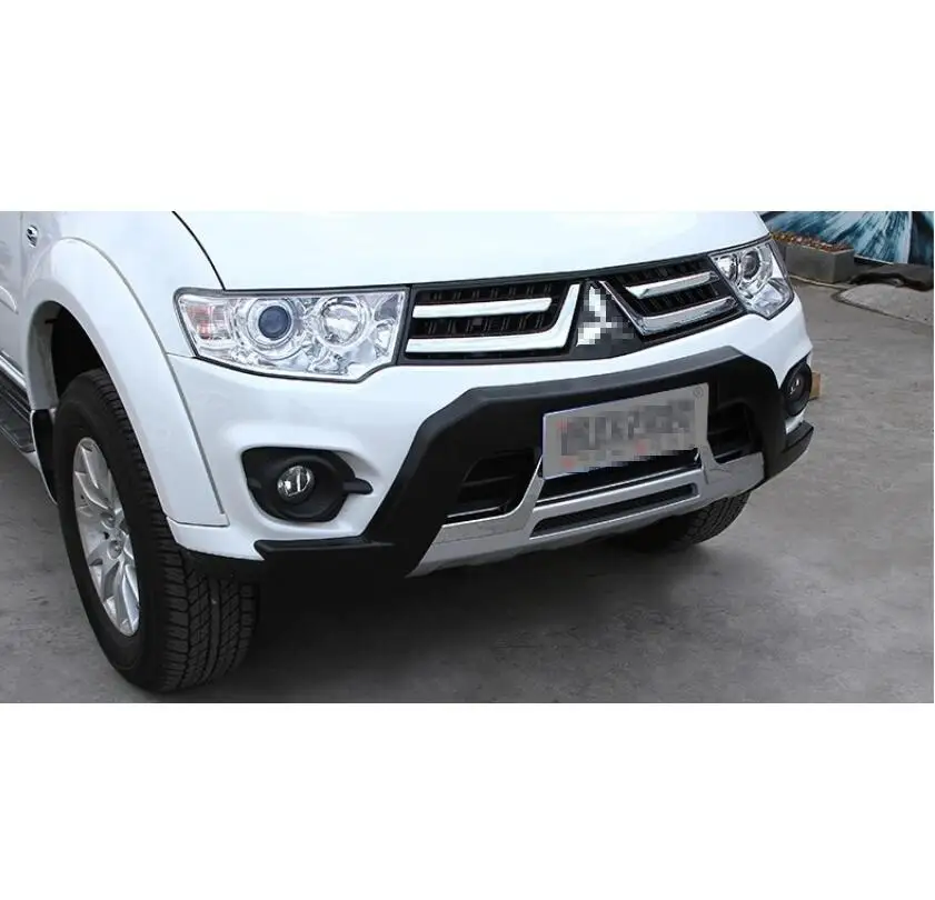 Для автомобильного бампера для Mitsubishi Pajero Sport 2013. бампер пластина высокого качества ABS передняя+ задняя авто аксессуары