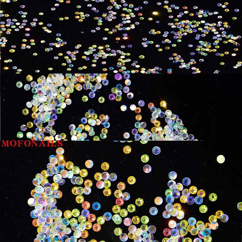 

Mixed Colorful Nail Crystal Rhinestone 3mm 4mm 5mm Flat-back Nail Jewelry Rhinestone SS12;SS16;SS20 AB Color 3D Nails Rhinestone
