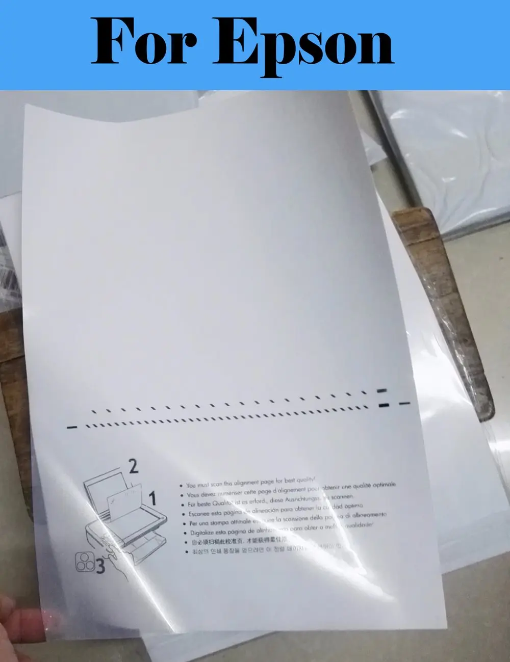 

Printer A4 fog clear PET sticker label paper for Epson SureColor T5170 T5470 T5470M WorkForce ET-16500 -3750