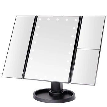 

Adjustable led mirror make up Trifold Three Panel with 22Pcs LED mirror light with led light Women Desktop beauty Hollywood hot