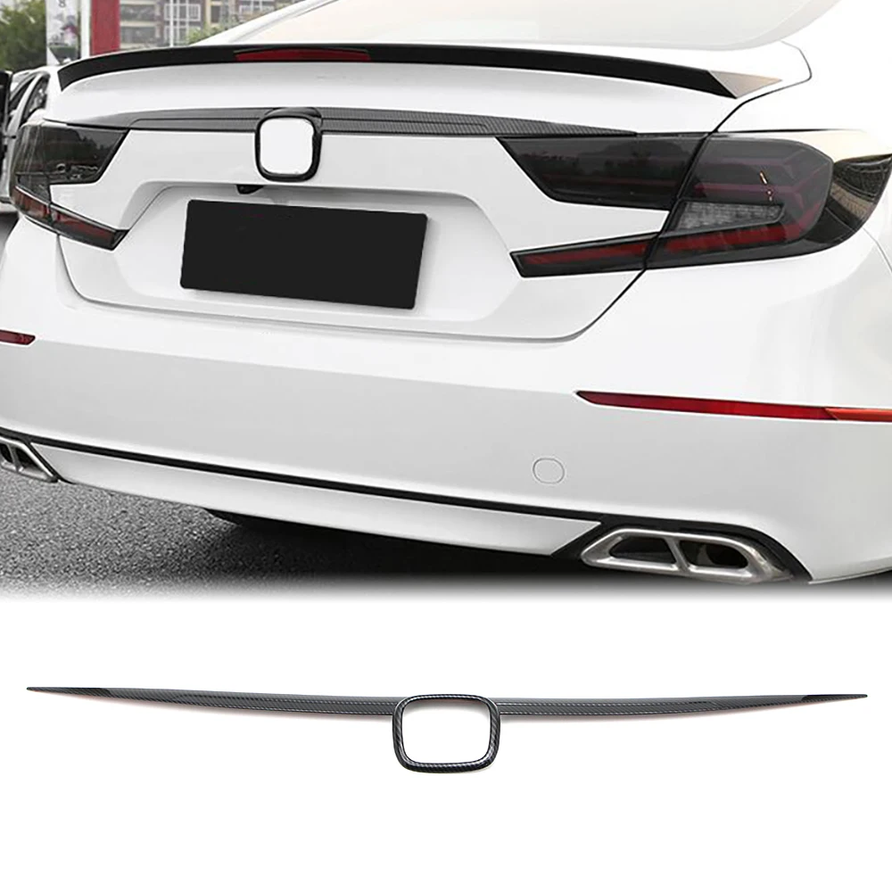 

Car Rear Trunk Lid Tail Gate Cover Molding Trim for Honda Accord 2018 2019 Carbon Fiber Style ABS Exterior Decor