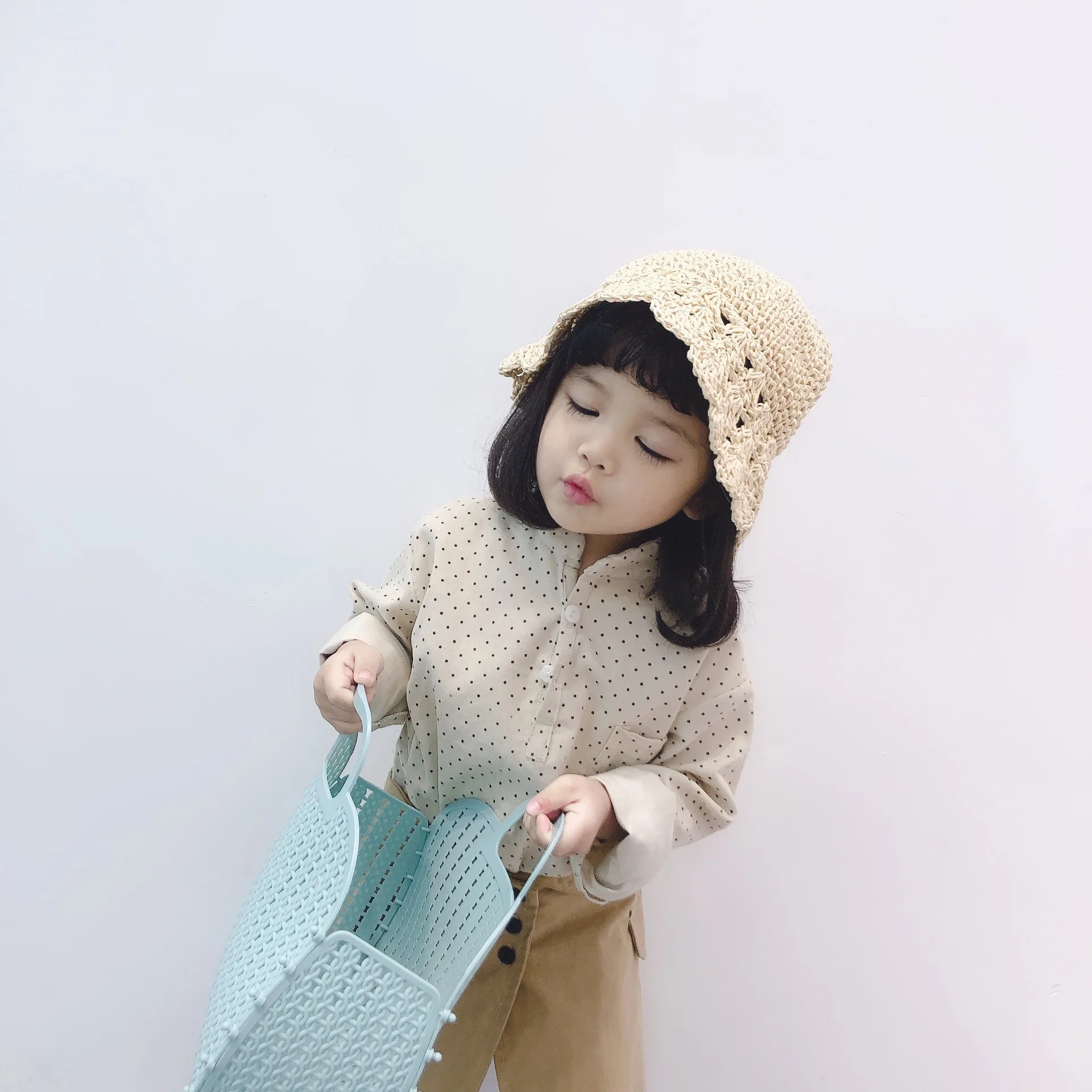 Ukeybaby2019 Spring New Products Thin Corduroy Small Ideas Print Shirt Men And Women Children Korean-style Long-sleeved Upper Ga