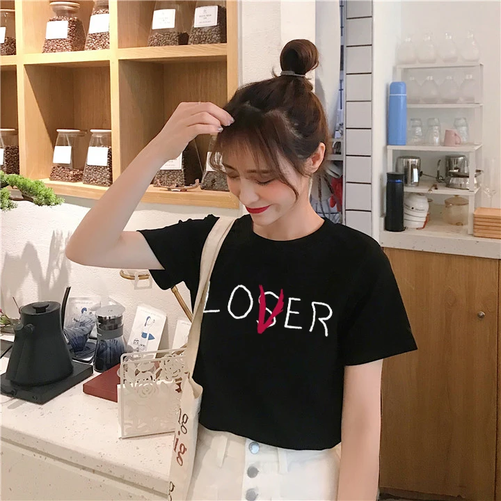 Новинка лоферы из шифона для клуба мужчин женщин хлопок короткий рукав Loser Lover It