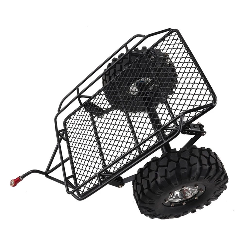 

Wheel Metal Compact Durable Black Easy Install Simulation Trailer Tow Truck Toy Car Hopper DIY Accessories For 1/10 RC Crawler