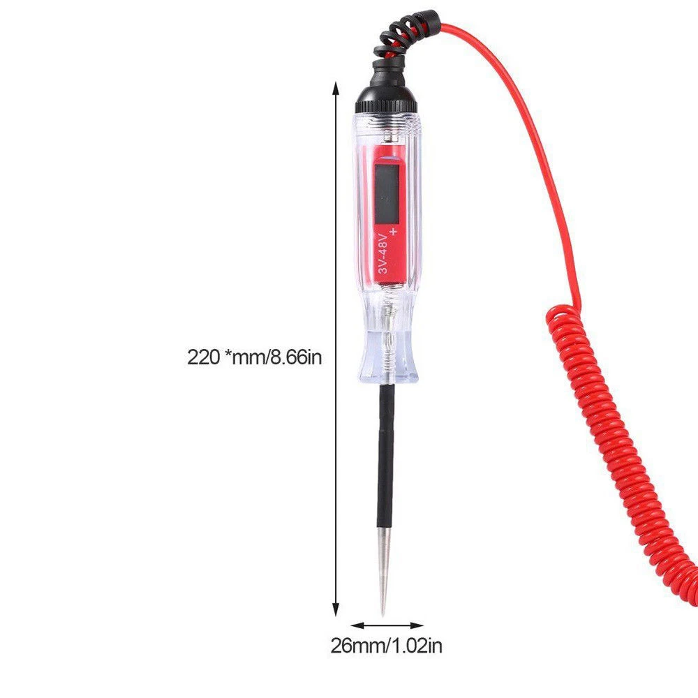 

Hot New 3V-48V Digital Electric Circuit Tester Car Truck Voltage Power Probe Voltage Test Diagnostic-Tool Trailer RV Snowmobile