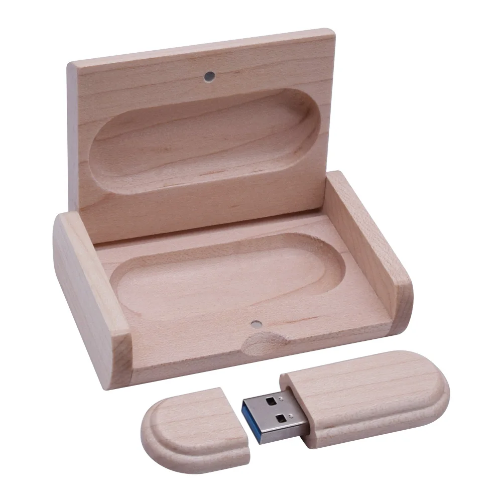 Клен деревянный+ коробка Usb флеш-накопитель Usb 3,0 карта памяти Высокоскоростная Флешка 64 г 32 г 8 г 16 г индивидуальный логотип подарки на свадьбу