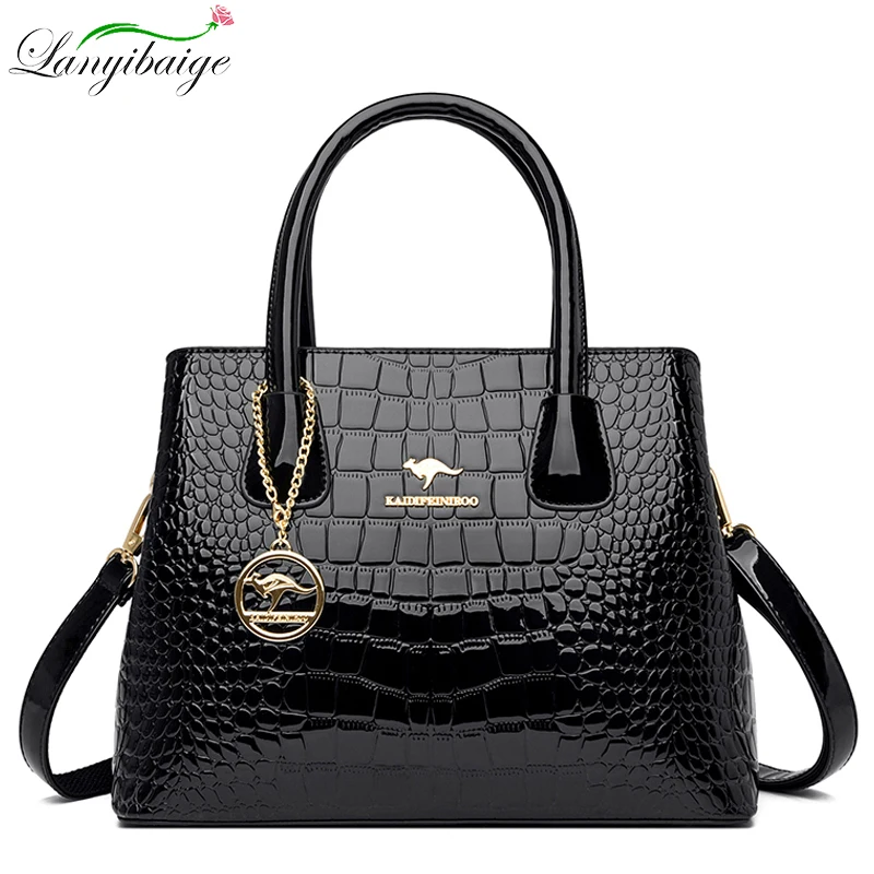 

Fashion Top Handle Bag for Women Luxury Crocodile Pattern Shoulder Messenger Bags Female Large Ladies Handbag Bolsas De Mujer
