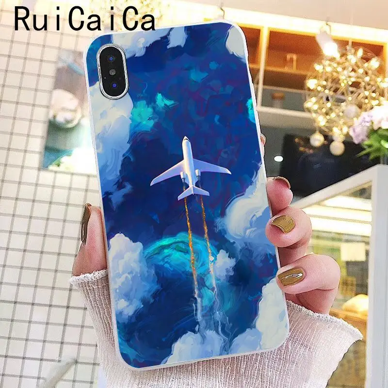 Чехол для телефона Ruicaica с мультяшным воздушным самолетом, цветной милый чехол для iphone 8 7 6 6S Plus X XS MAX 5 5S SE XR 10 Fundas Capa - Цвет: A3