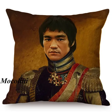 Military Generals Oil Painting Art Decorative Throw Pillow Case Celebrity Star General Costume Design Bedroom Sofa Cushion Cover K177-2