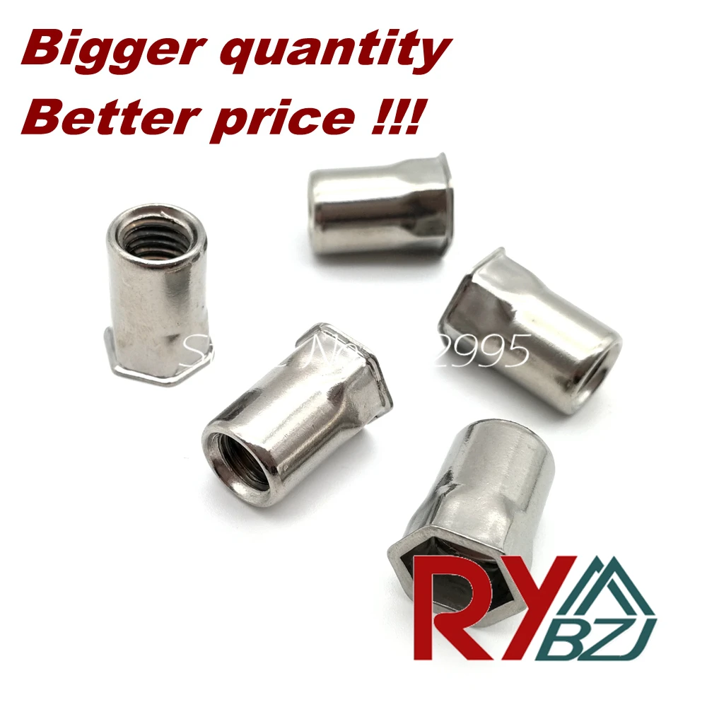 Qty 10 M8 Nutserts Zinc Plated Steel Thin Sheet Countersunk Nut Rivnut