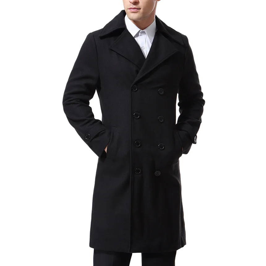 Осень, стиль, Мужское пальто, шерстяная куртка, средней длины, двубортное пальто, Yf003