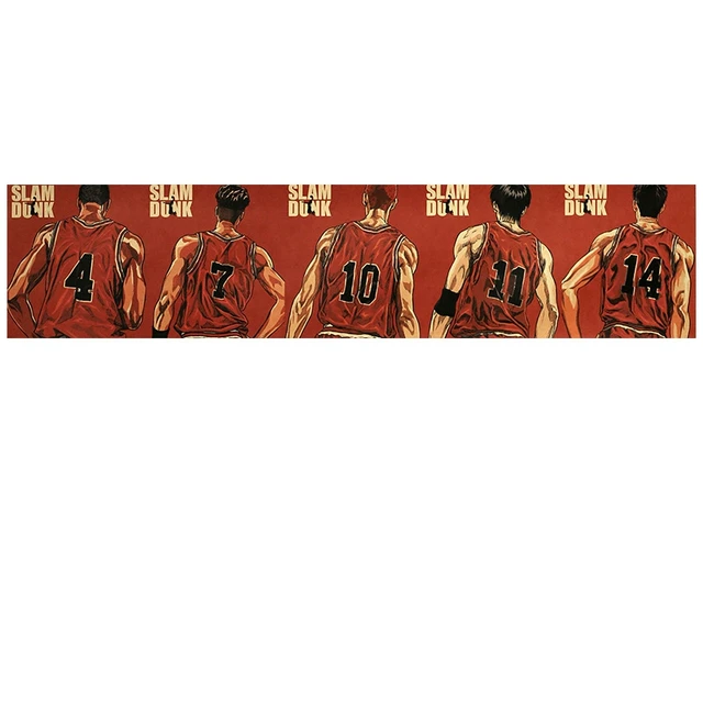 Anime SLAM DUNK Family Photo Of Dunk Expert Kraft Paper Poster Home Decoration Painting Wall Sticker 86x19.5cm As shown