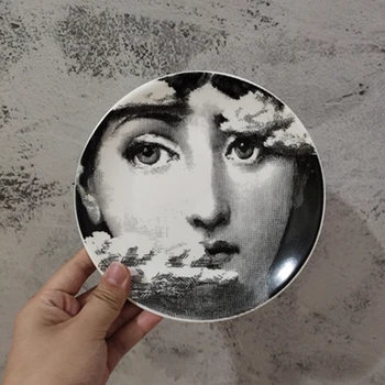 

6 Inch Lady Skull Plate Round Ceramic Dish Eating Serving Cute Dish Human Face Sauce Plate Creative Female Home Decorative Plate