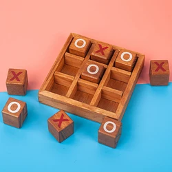 Brinquedos educativos de madeira xo concentração xadrez lógica pensamento formação pai criança interativo jogo viagem presente natal crianças